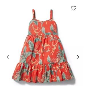 Janie and Jack Coral Jungle Print Dress with turban size 6